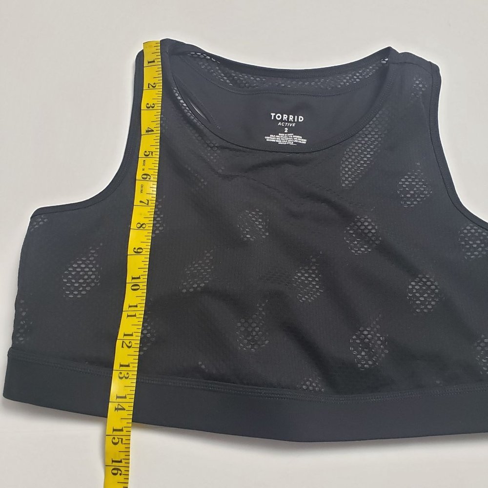 Torrid Black Skull Flames Sports Bra Size XXL Mesh - Picture 9 of 14